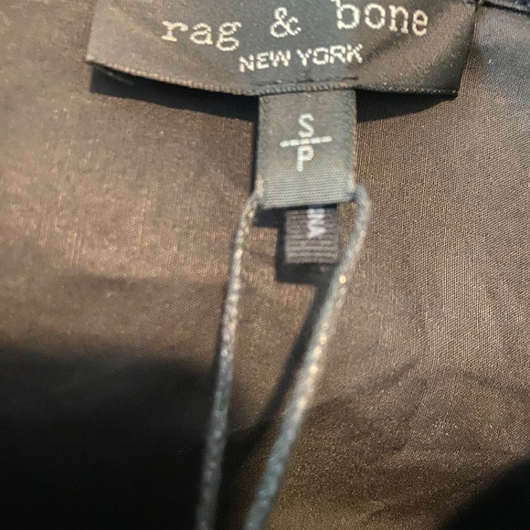 NWT Rag & Bone Black Ribbed Mix Media Polo - Picture 4 of 7